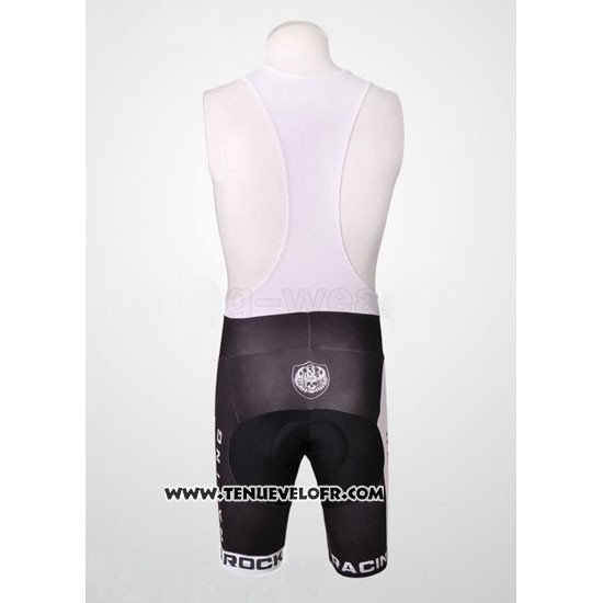 2010 Maillot Ciclismo Rock Racing Noir et Blanc Manches Courtes et Cuissard